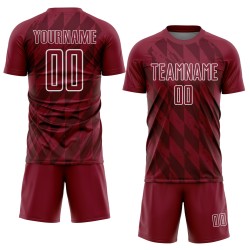 Maglia da calcio personalizzata Crimson White Geometric Shapes Sublimation