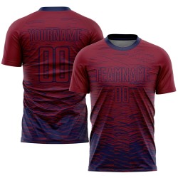 Maglia da calcio personalizzata Crimson Navy con stampa a sublimazione