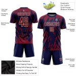 Maglia da calcio personalizzata Crimson Navy-City Cream con stampa a sublimazione